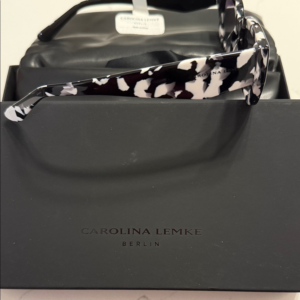 Carolina Lemke Black Cat-Eye Women's Sunglasses - Picture 4 of 4
